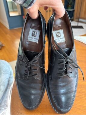 Bruno Magli Rinaldo Black Leather Lace-Up Derby dress shoes